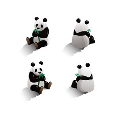 Canvas Print - Isometric panda