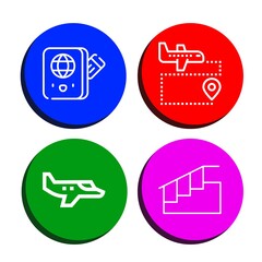 Poster - airport simple icons set