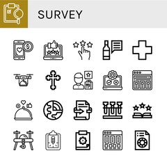 Wall Mural - Set of survey icons