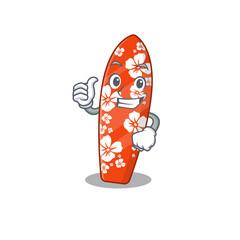 Sticker - Surfboard cartoon picture design showing OK finger pose