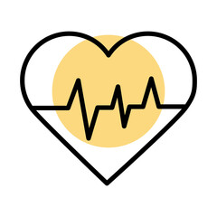 Wall Mural - medical heart cardiology pulse line icon