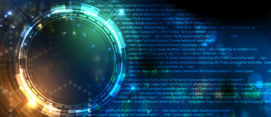 Software development abstract technology code and script background