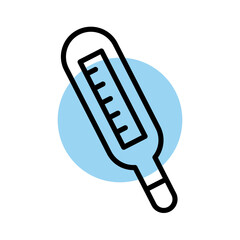 Sticker - medical thermometer tool line style icon