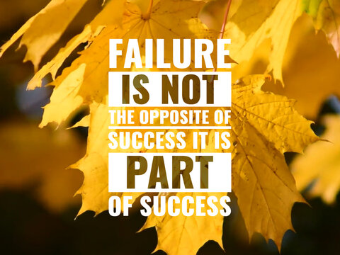 Wall Mural -  - Inspirational and motivational quote. failure is not the opposite of success it is part of success