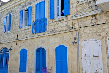 Wall Mural - colorful and stone houses in cesme,  izmir