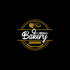 Canvas Print - Vintage Retro Bakery Logo Badges And Labels Stock Vector