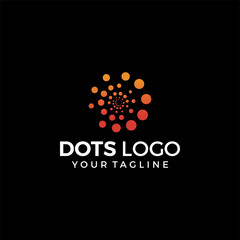 Canvas Print - creative dot technology logo vector