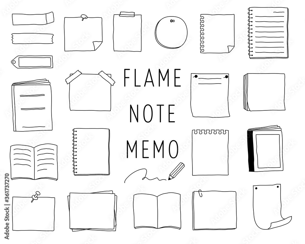 手書きのノートやメモのフレームのセット 枠 飾り おしゃれ Do Biura Naklejki Ecowall24 Pl