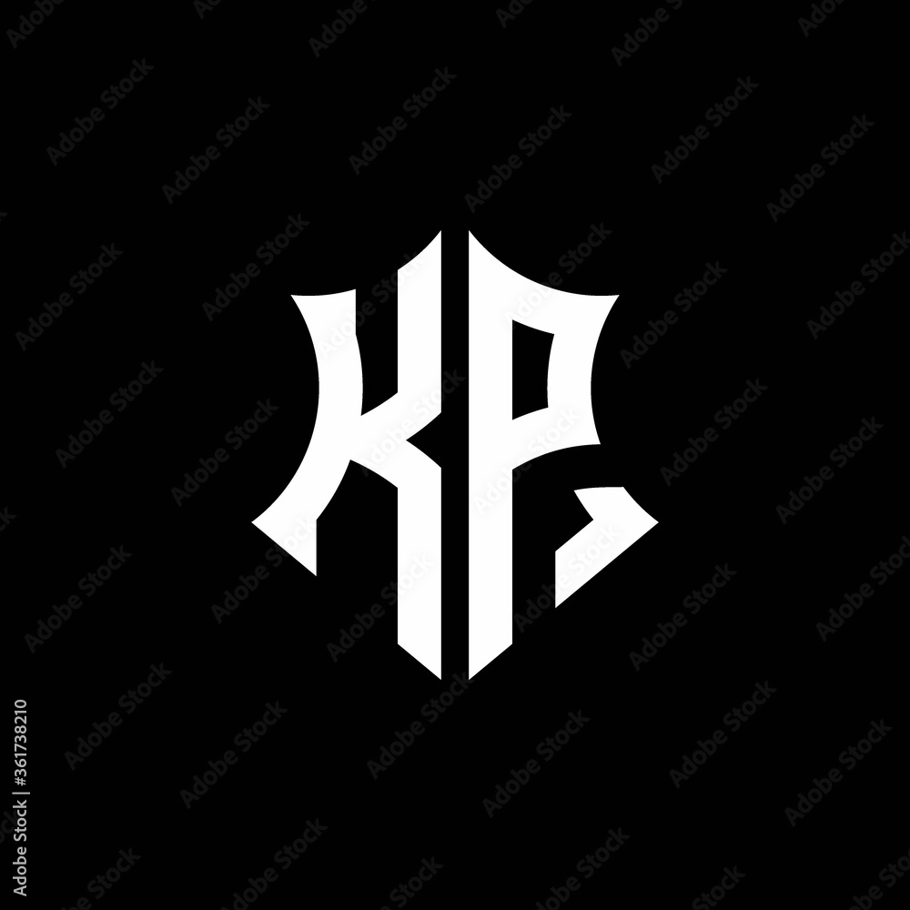 KP monogram logo with a sharp shield style Stock Vector | Adobe Stock
