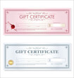 Certificate gift coupon template retro vintage
