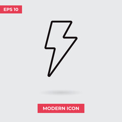 Sticker - Flash icon vector. Lightning sign