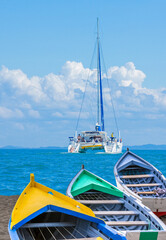 Poster - Barques de pêche sur plage de Saint-Paul, île de la Réunion 