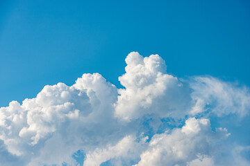 white clouds in the blue sky - cumulonimbus