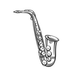 Wall Mural - Saxophone outline icon.