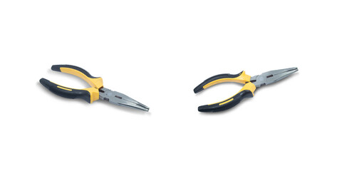 Flat Nose Pliers on a white background,with clipping path