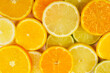 Citrus Fruits Slices Closeup Photo Wallpaper
