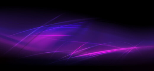 Wall Mural - Dark design with a gradient of purple hue, a set of thin light lines with a shadow