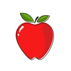 Wall Mural - isolated red apple cartoon element for logo, icon, or any usage. vector design.