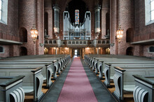 The Interior Of Swedish Church, With A View Organ.