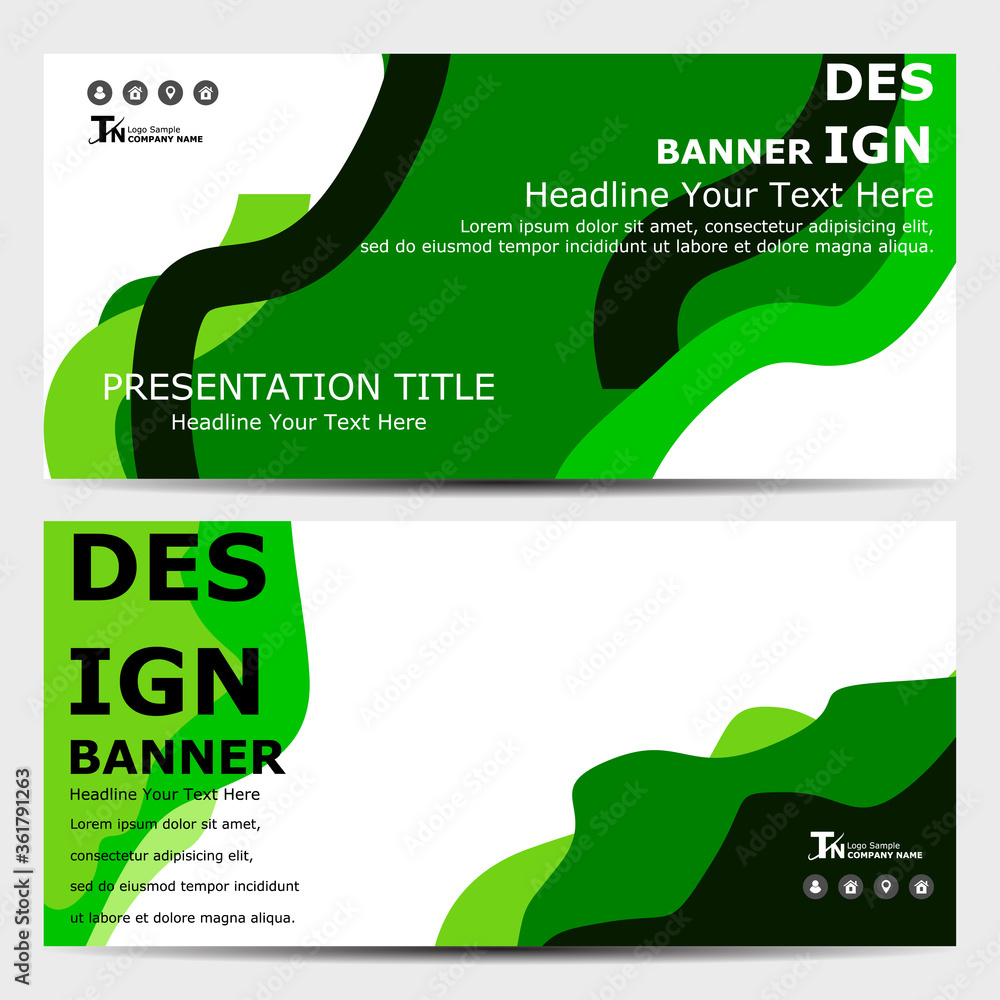 Horizontal banner template design. Design a standard size and simple ...