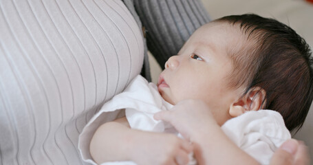 Poster - Asian baby sleep on the bed