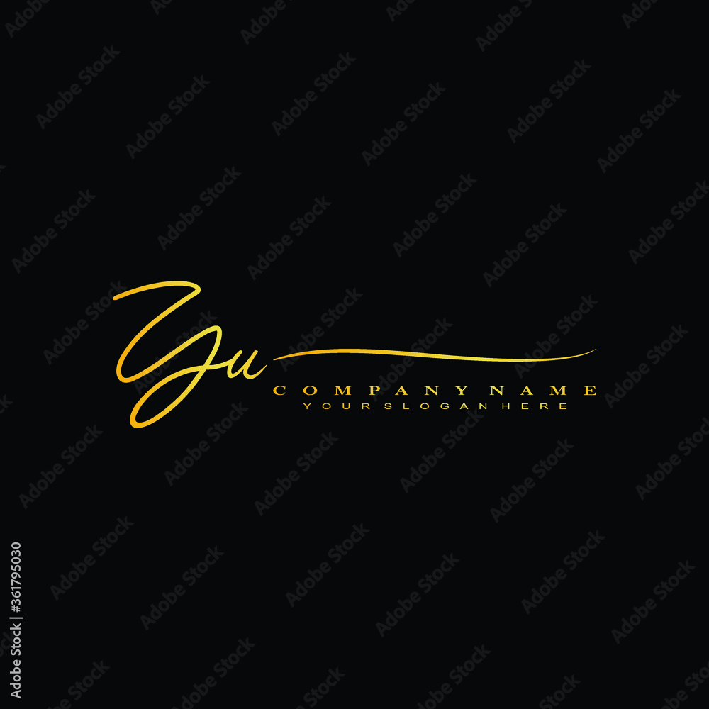 YU initials signature logo. Handwriting logo vector templates. Hand ...