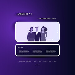 Wall Mural - website design template for your business with people in the header