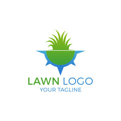 Wall Mural - Lawn Logo Design Vector Illustration