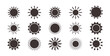 © Sylfida - Sun icons, summer set. Black silhouettes, different shapes. Vector collection