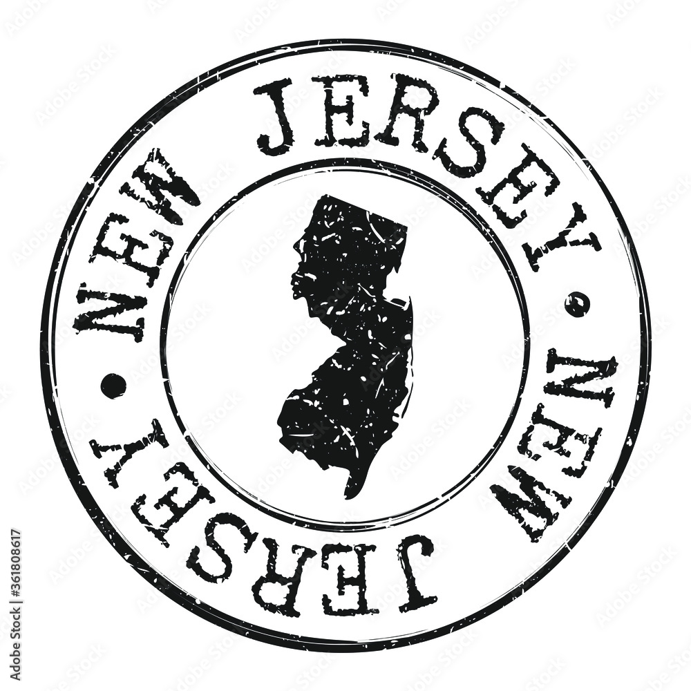 New Jersey Silhouette Postal Passport Stamp Round Vector Icon. Stock Vector  | Adobe Stock, image size:1000x1000
