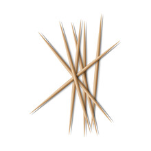 Pile Of Randomly Scattered Wooden Toothpicks 3d Realistic Vector Illustration
