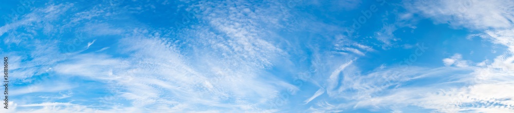 Panorama of a blue sky with white clouds as a backround Stock Photo ...
