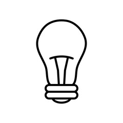 Poster - bulb light icon, line style