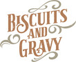 Vintage Biscuits and Gravy Breakfast Text Banner