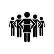 pictogram woman and people, silhouette style