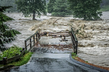 Bridge Washout During Storm, Hurrica Irene, Quechee, Vermont