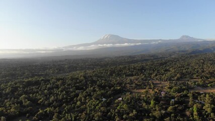 kilimanjaro and moshi drone view