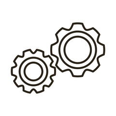 Canvas Print - gears machine line style icon