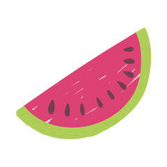 Wall Mural - slice watermelon fruit juicy isolated icon design white background