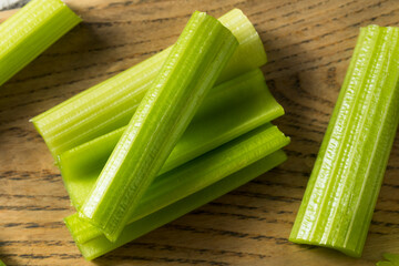 Poster - Organic Green Cut Celery Sticks