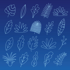 Wall Mural - Leaves set