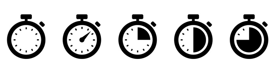 Wall Mural - timers icon set. countdown timer symbol. timer. stopwatch collection - stock vector.