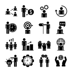 Poster - bundle of business people avatars set icons