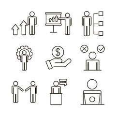 Poster - bundle of business people avatars set icons