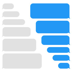 Wall Mural - Blank vector message bubbles. Chat or messenger speech bubble. SMS text frame. Short message sending.