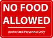 © naleen - NO FOOD NO DRINK ALLOWED DO NOT EAT, DRINKING EATING BANNED PROHIBITED NOTICEWARNING SIGN VECTOR ILLUSTRATION EPS