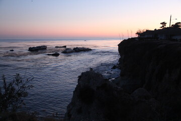 Dusk in the beach in during sunsetting.