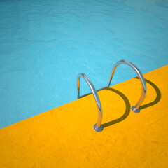 Wall Mural - Pool in blue and yellow