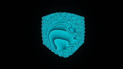 Wall Mural - hd video of abstract seamless movement and shape changing animation loop of 3d render object with be