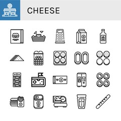 Wall Mural - Set of cheese icons